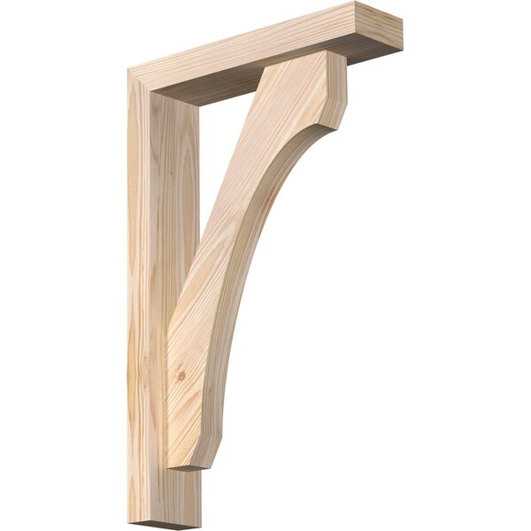 Ekena Millwork Legacy Block Smooth Bracket w/ Offset Brace, Douglas Fir, 3 1/2"W x 14"D x 22"H BKT0402X14X22LEC05SDF - main